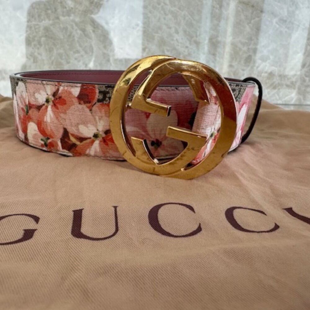 Gucci Interlocking G Monogram Bloom Belt Sz80 (32)
